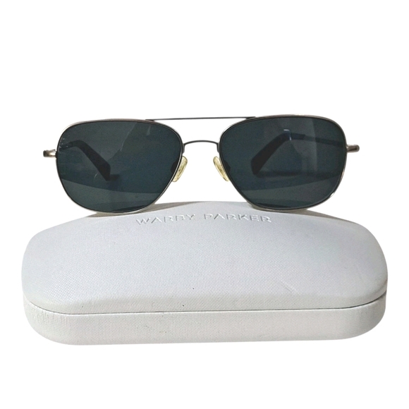 Warby Parker Upshaw 2230 Sunglasses Aviator Silver Grey Unisex